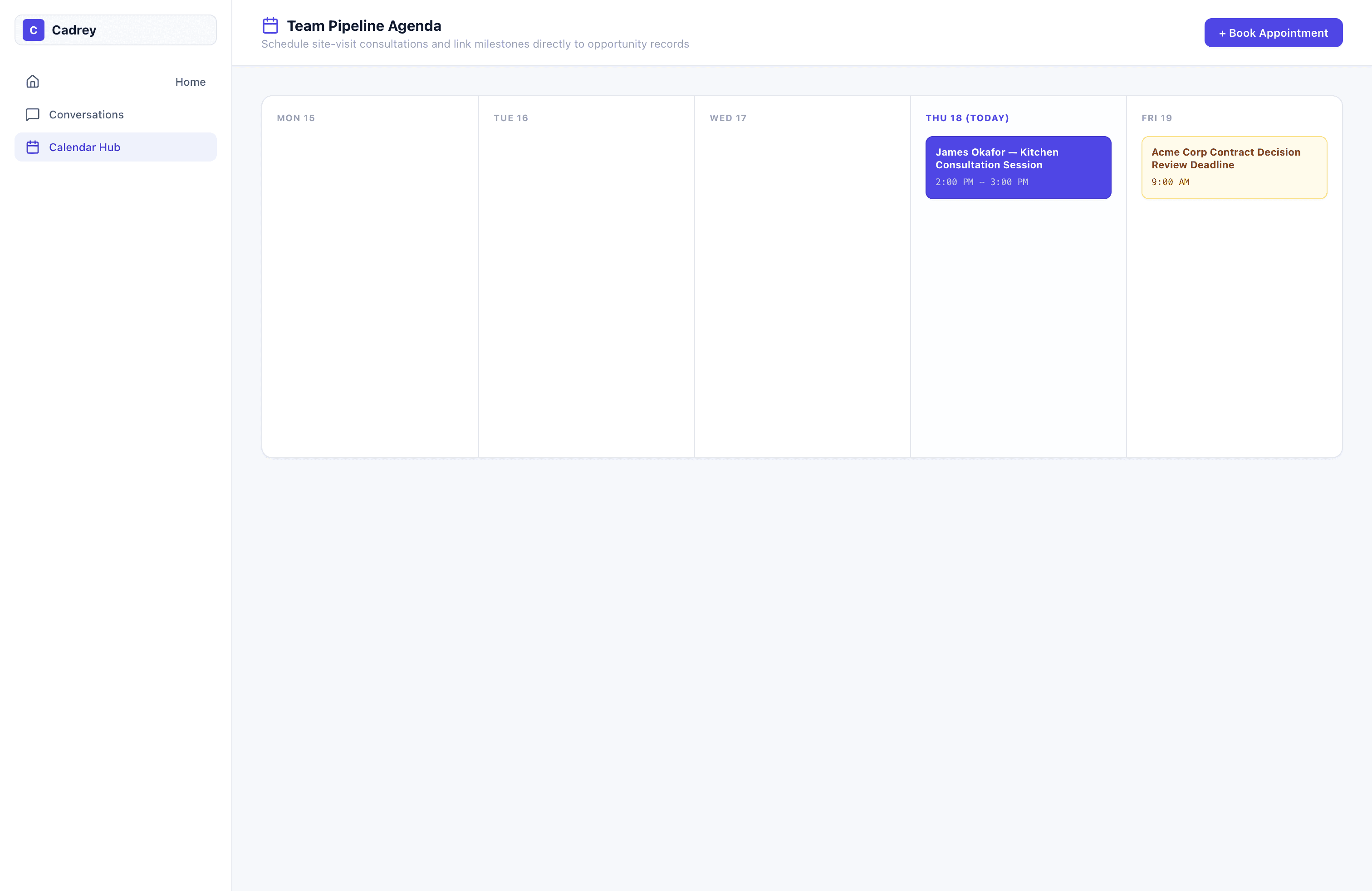 Your own calendar and booking