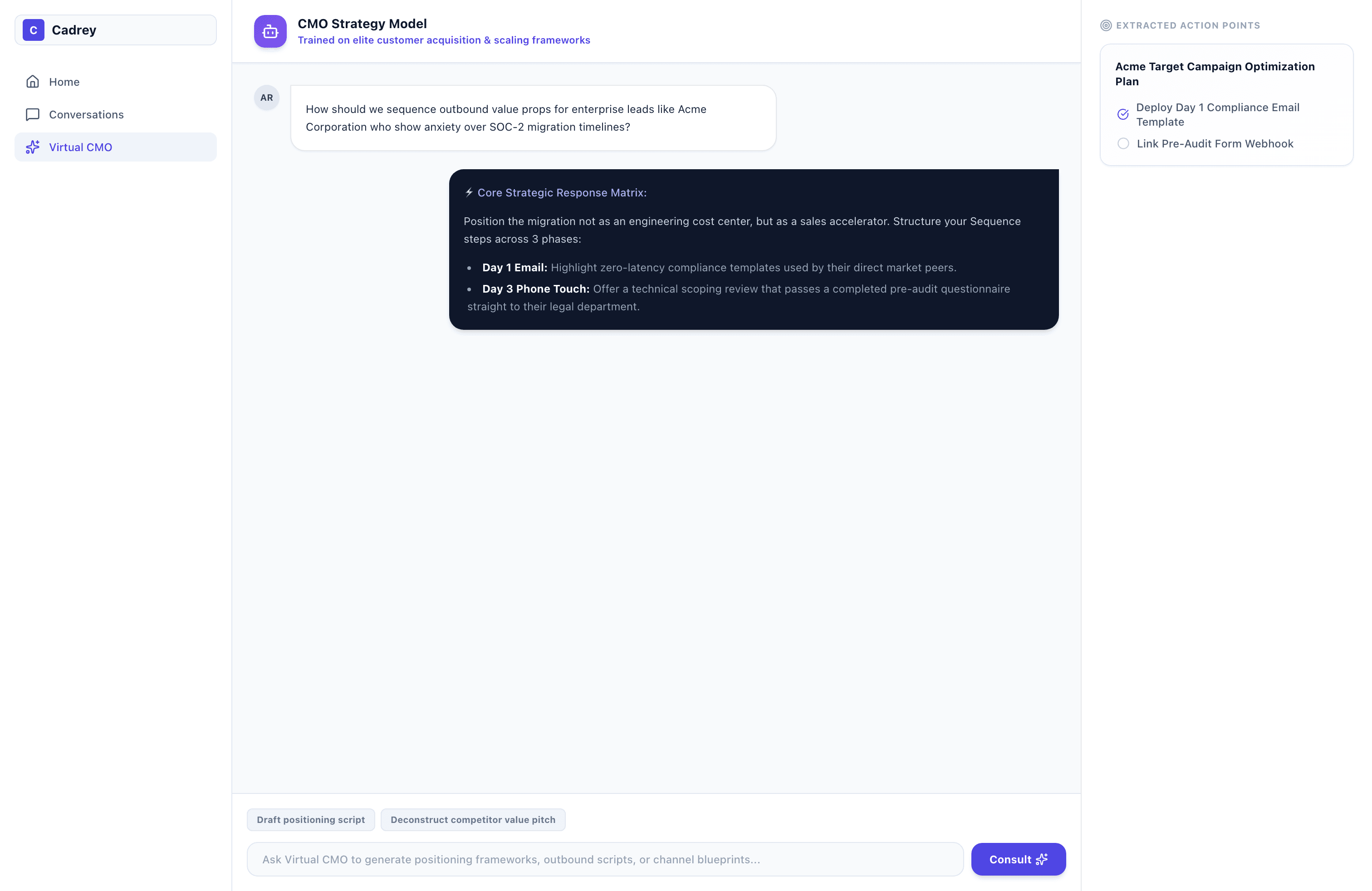 Sterling, the marketing chief, answering a question in a chat